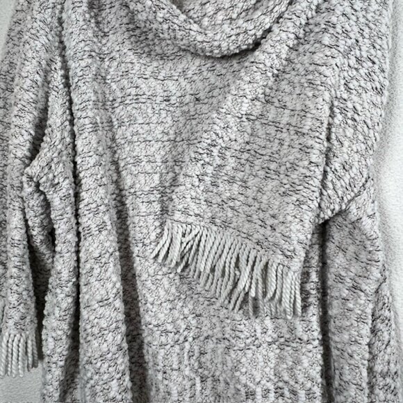 Ali Miles Womens Fringed Textured Sweater Cowl Neck 3/4 Sleeve Plus Size 3X - Picture 4 of 7